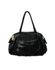 Italian Suede and Sequin Shoulder Bag