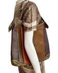 Multitone Leather & Fur Panel Shoulder Bag