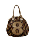 Number 8 Medium Fur Khaki Shoulder Bag