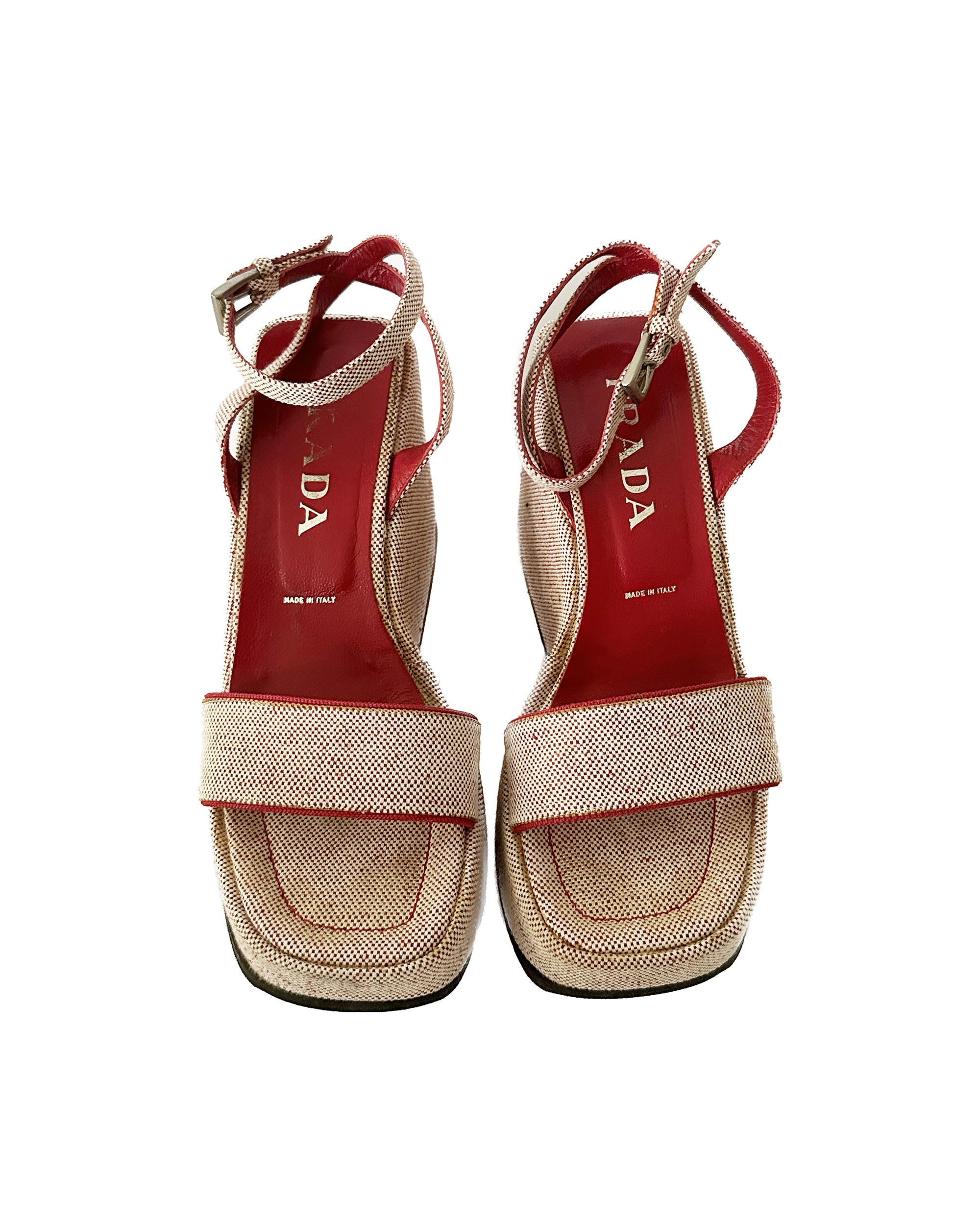 PRADA SS1999 Canvas Platforms 36