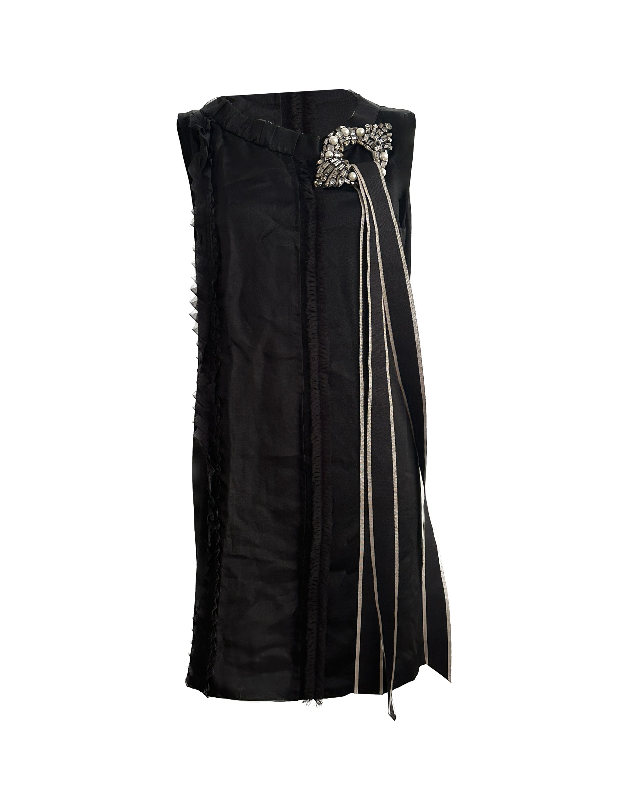 ALBERTA FERRETTI SS2006 Silk Appliqué Dress S