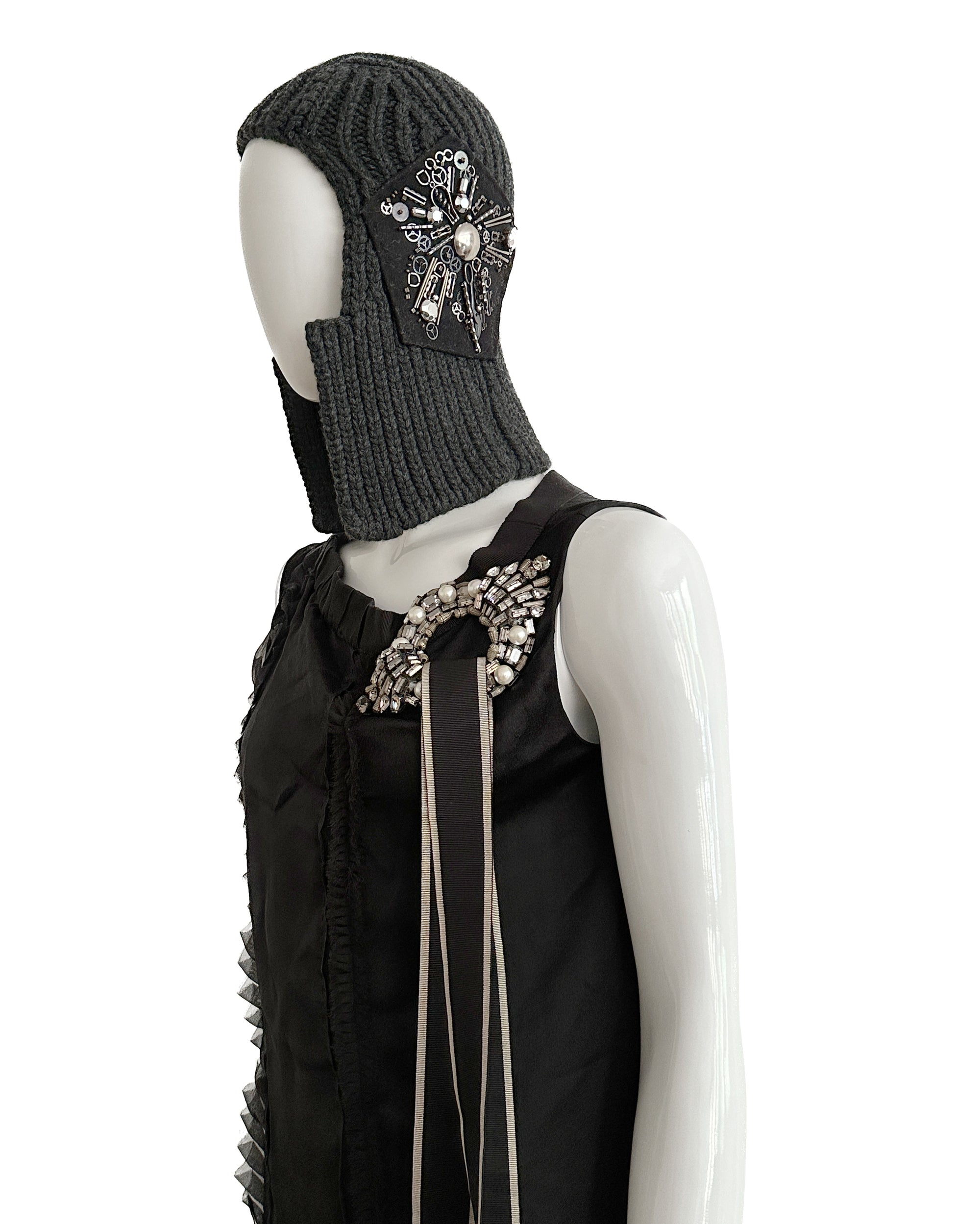 ALBERTA FERRETTI SS2006 Silk Appliqué Dress S
