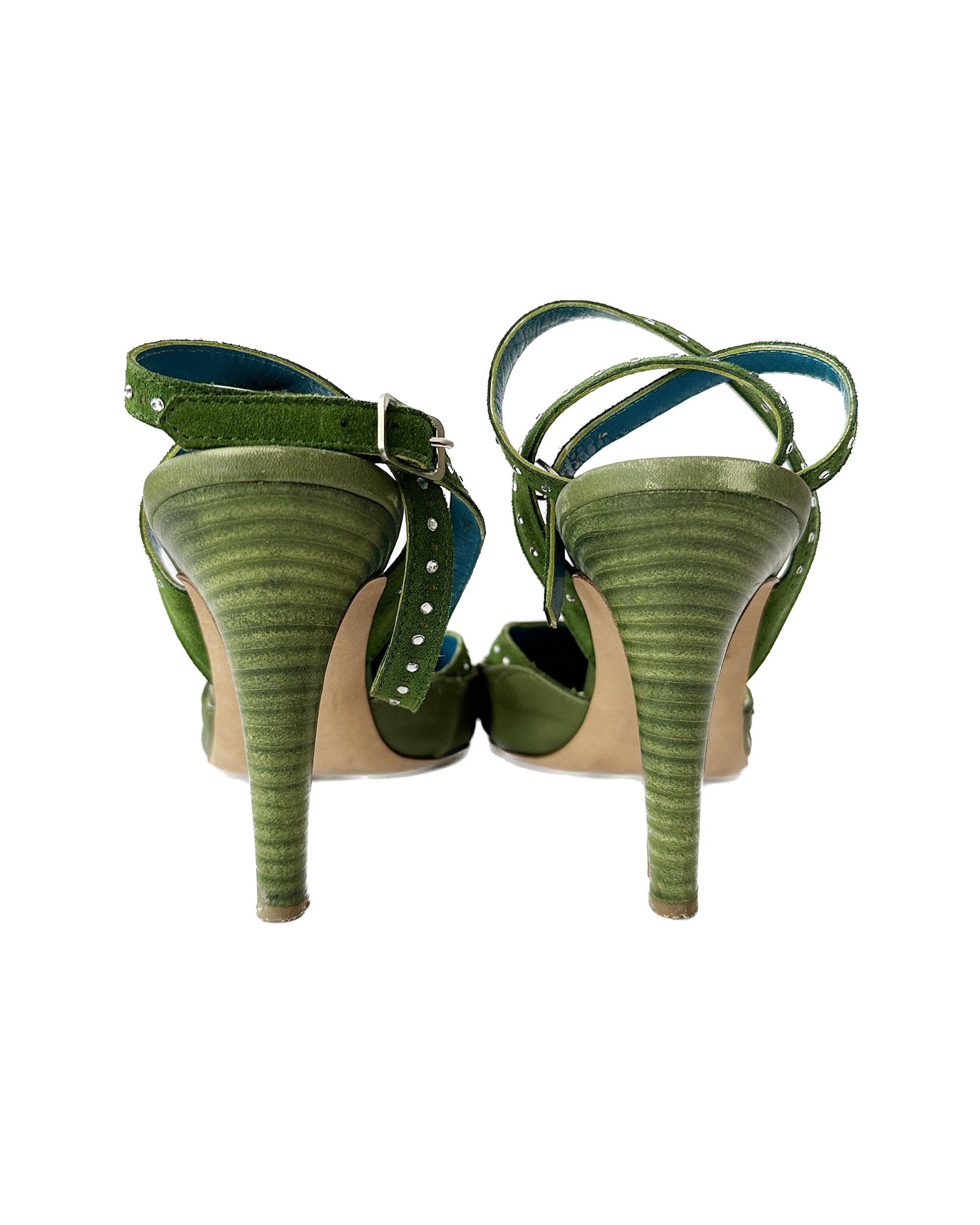 PHILOSOPHY DI ALBERTA FERRETTI Leather Crystals Heels 39