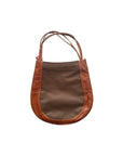 Nylon & Leather Shoulder Bag in Brown