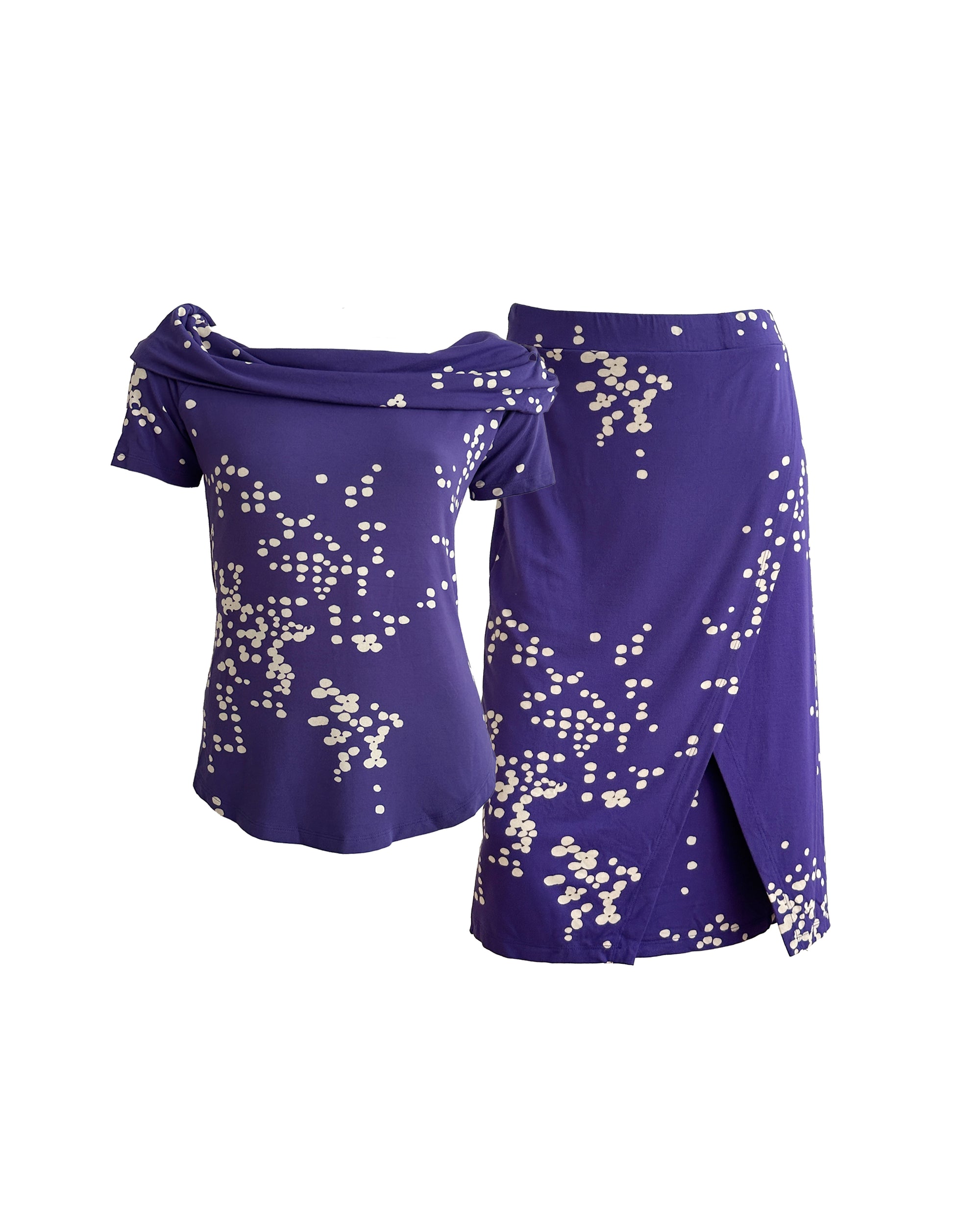 Celeste Purple Drape Ensemble