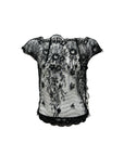 MIKI MIALY Sheer Lace Top S