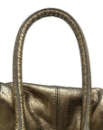 Reversible Origami Handbag in Distressed Metallic Leather