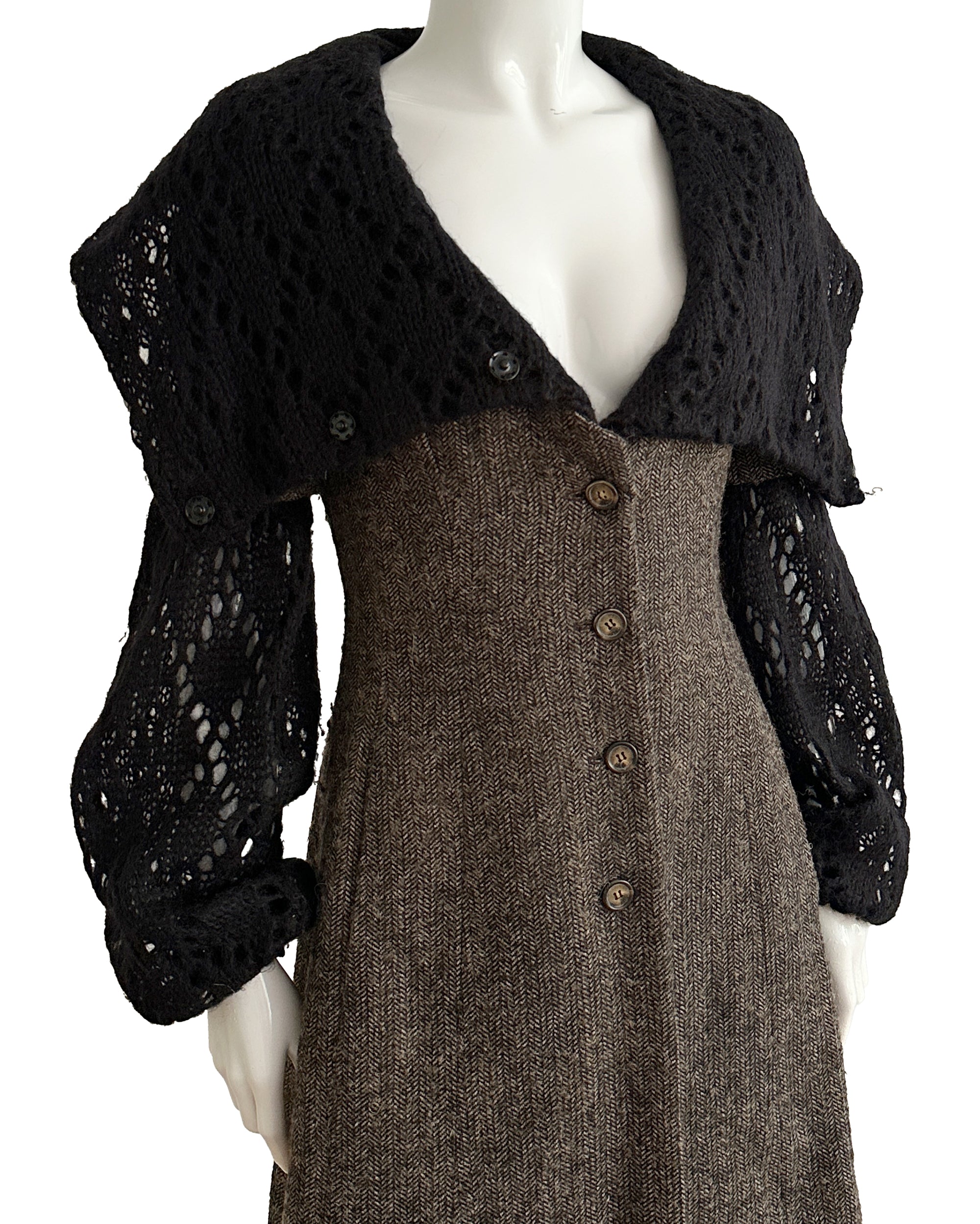 Wool & Mohair Sculptural Coat S