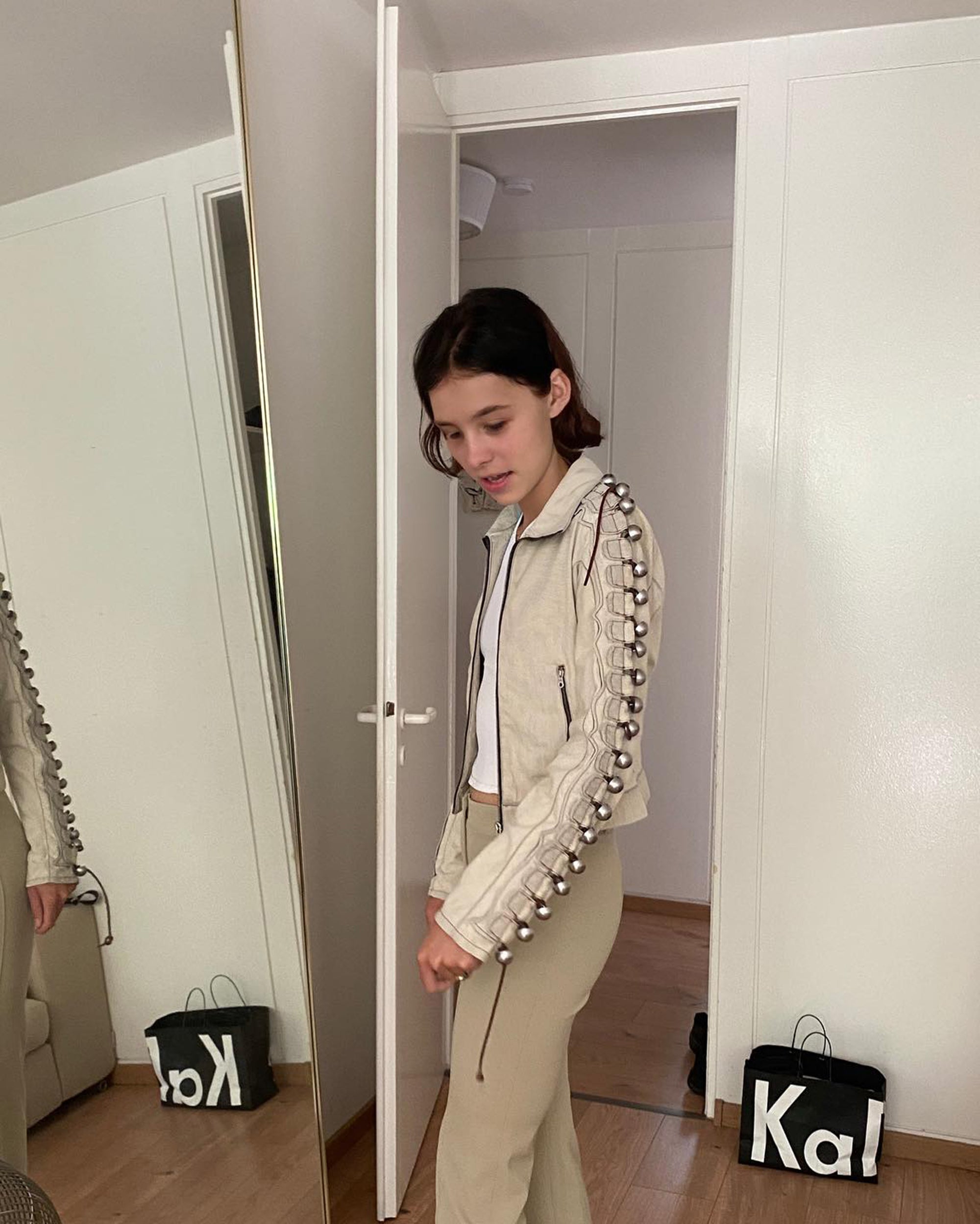 CHRISTIAN LACROIX Beige Denim Jacket M