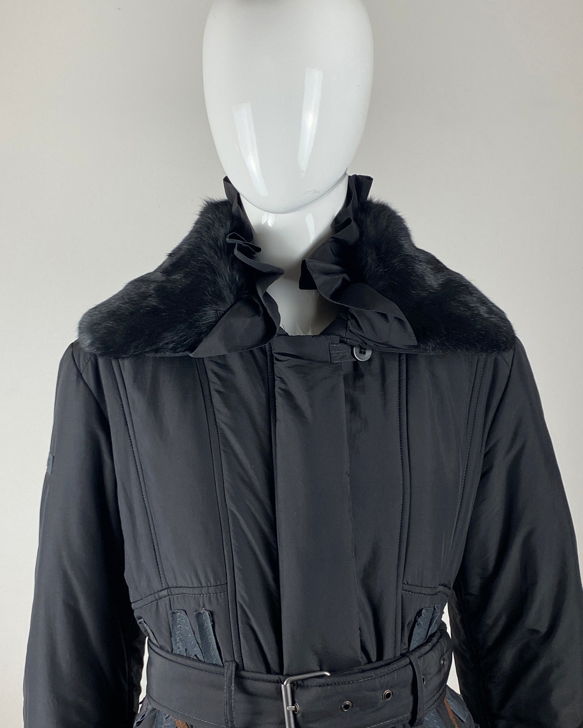 SONIA FORTUNA Rabbit Fur Puffer Jacket M