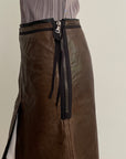 PRADA FW 1999 Leather Nylon Skirt S