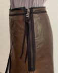 PRADA FW 1999 Leather Nylon Skirt S