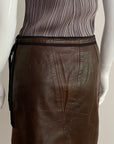 PRADA FW 1999 Leather Nylon Skirt S