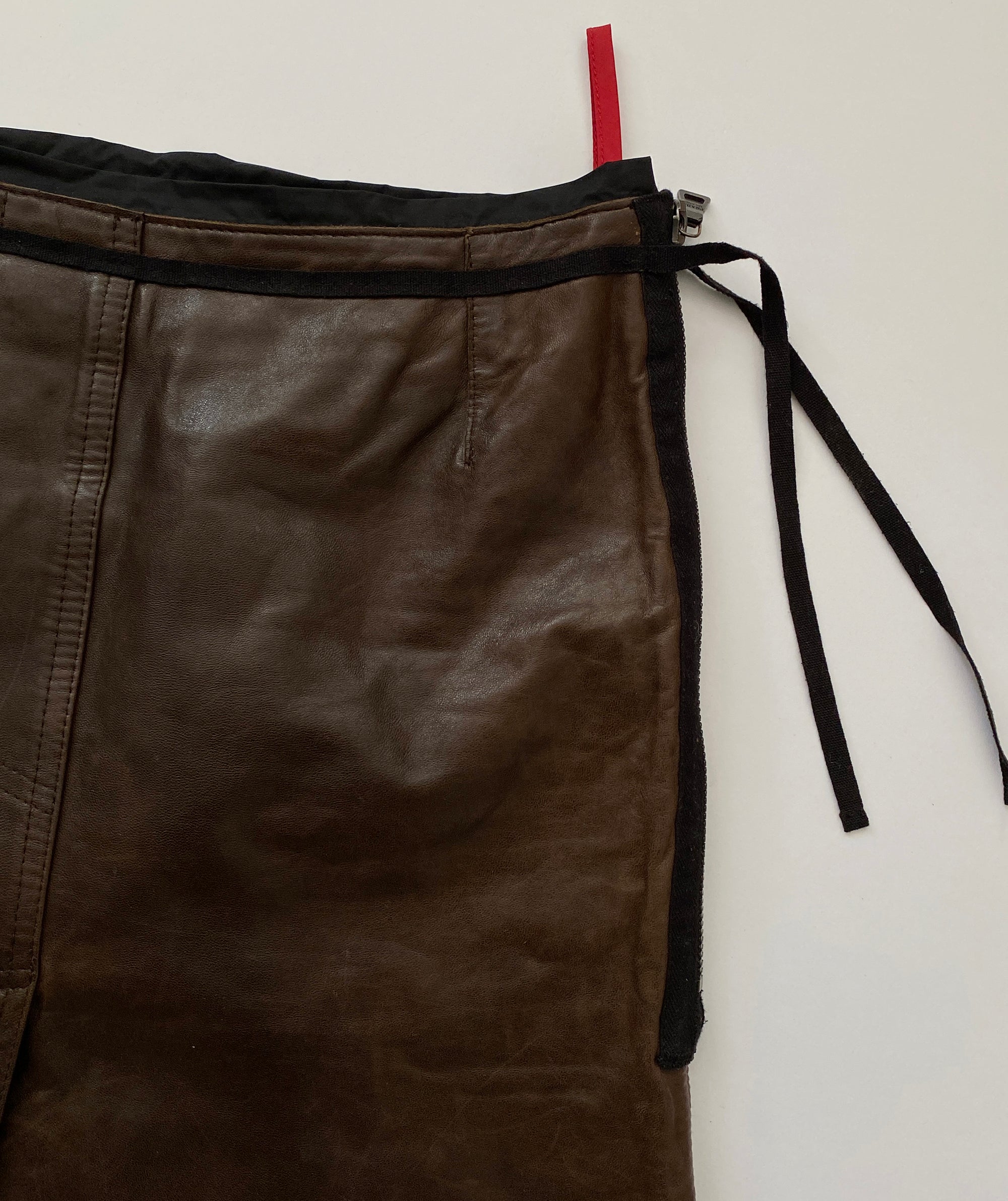 PRADA FW 1999 Leather Nylon Skirt S