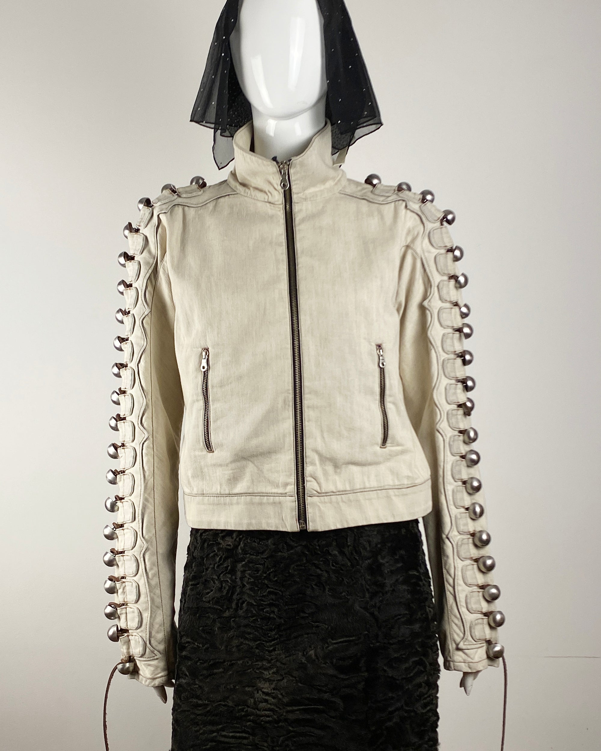 CHRISTIAN LACROIX Beige Denim Jacket M