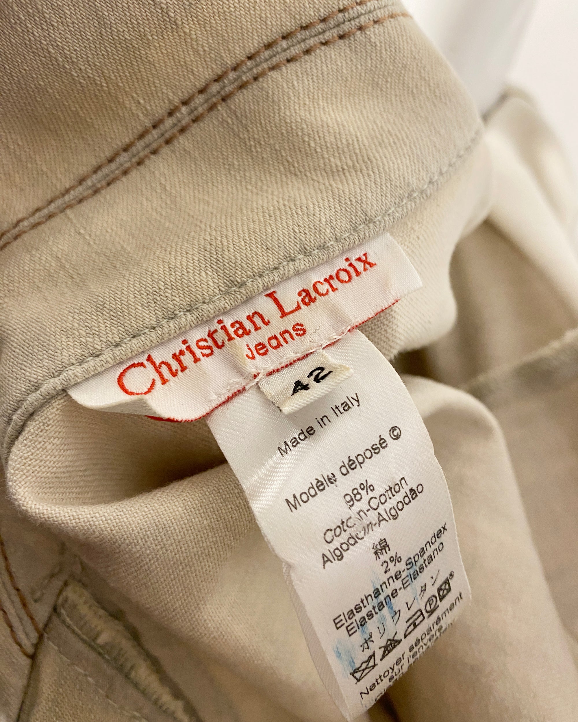 CHRISTIAN LACROIX Beige Denim Jacket M
