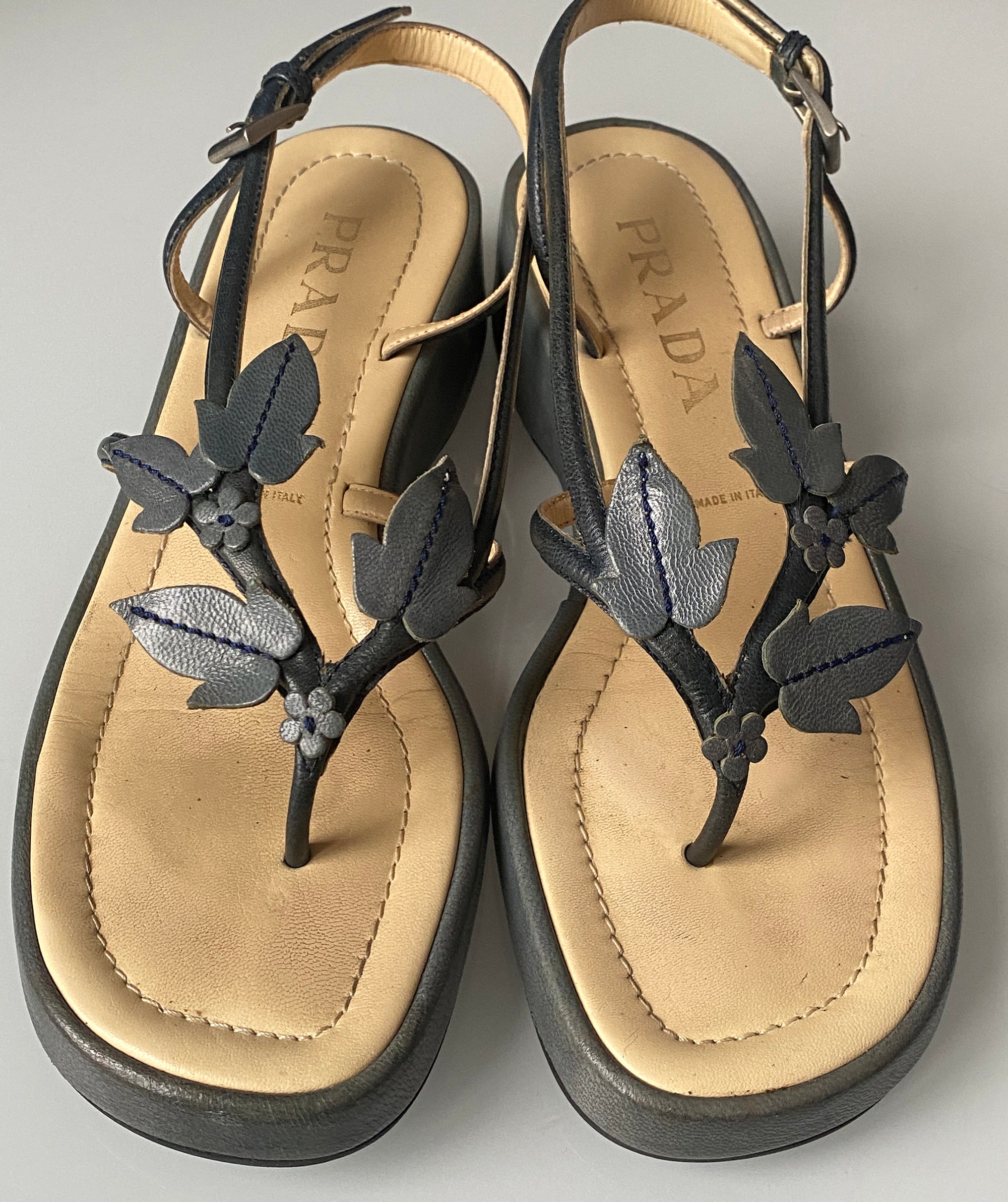 PRADA SS1997 Leaves Sandals 37