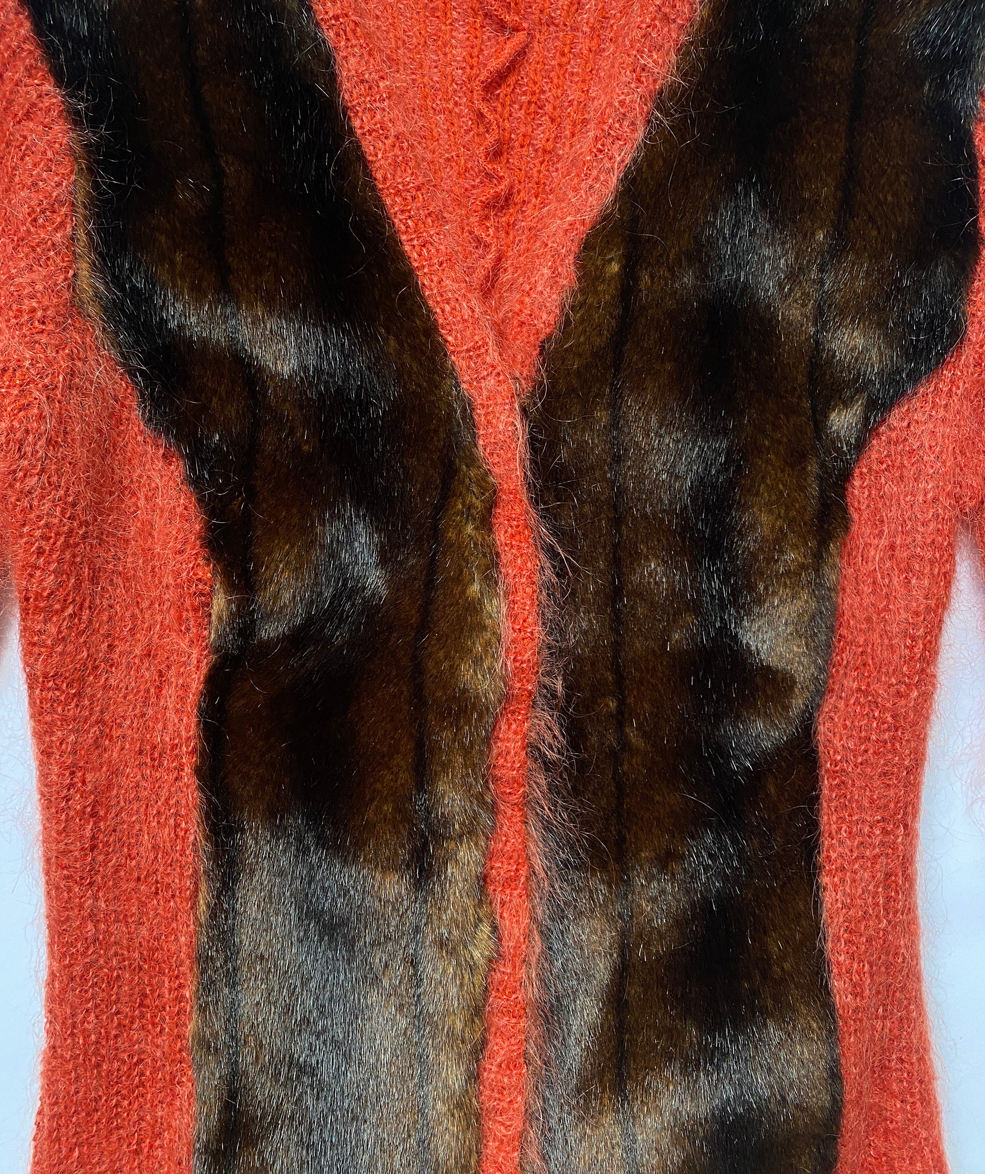 JEAN COLONNA Mohair & Faux Fur Sweater S