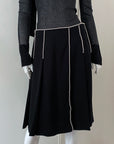 JEAN PAUL GAULTIER Silver Appliqué Skirt M