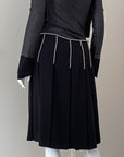 JEAN PAUL GAULTIER Silver Appliqué Skirt M