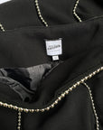 JEAN PAUL GAULTIER Silver Appliqué Skirt M