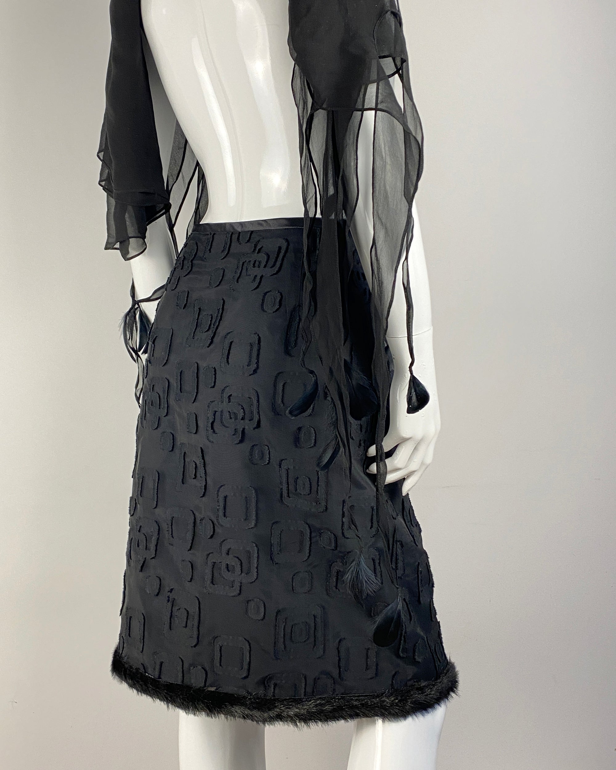 Black Mesh Skirt S