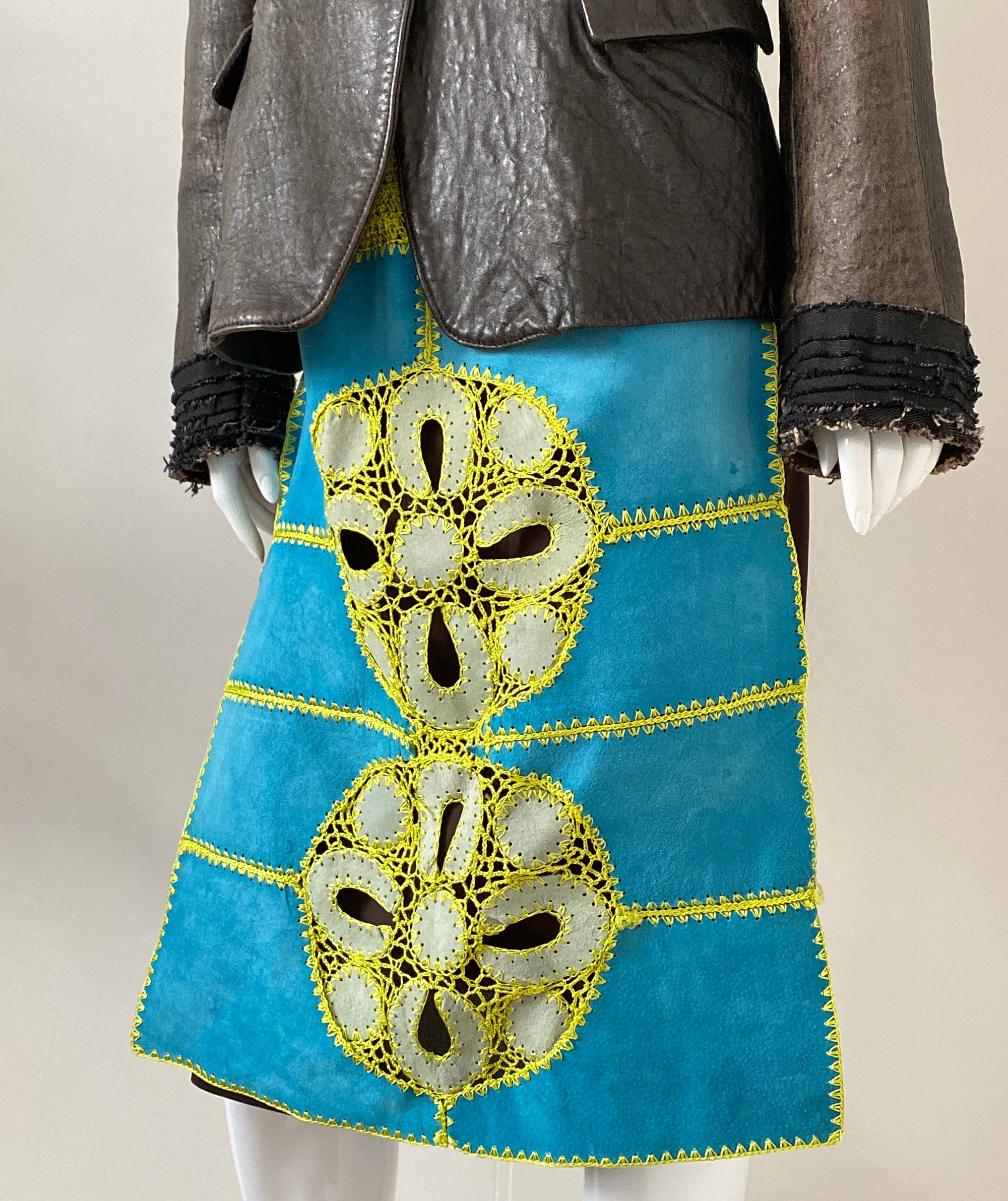 CUSTO BARCELONA Double-layered Suede Skirt M