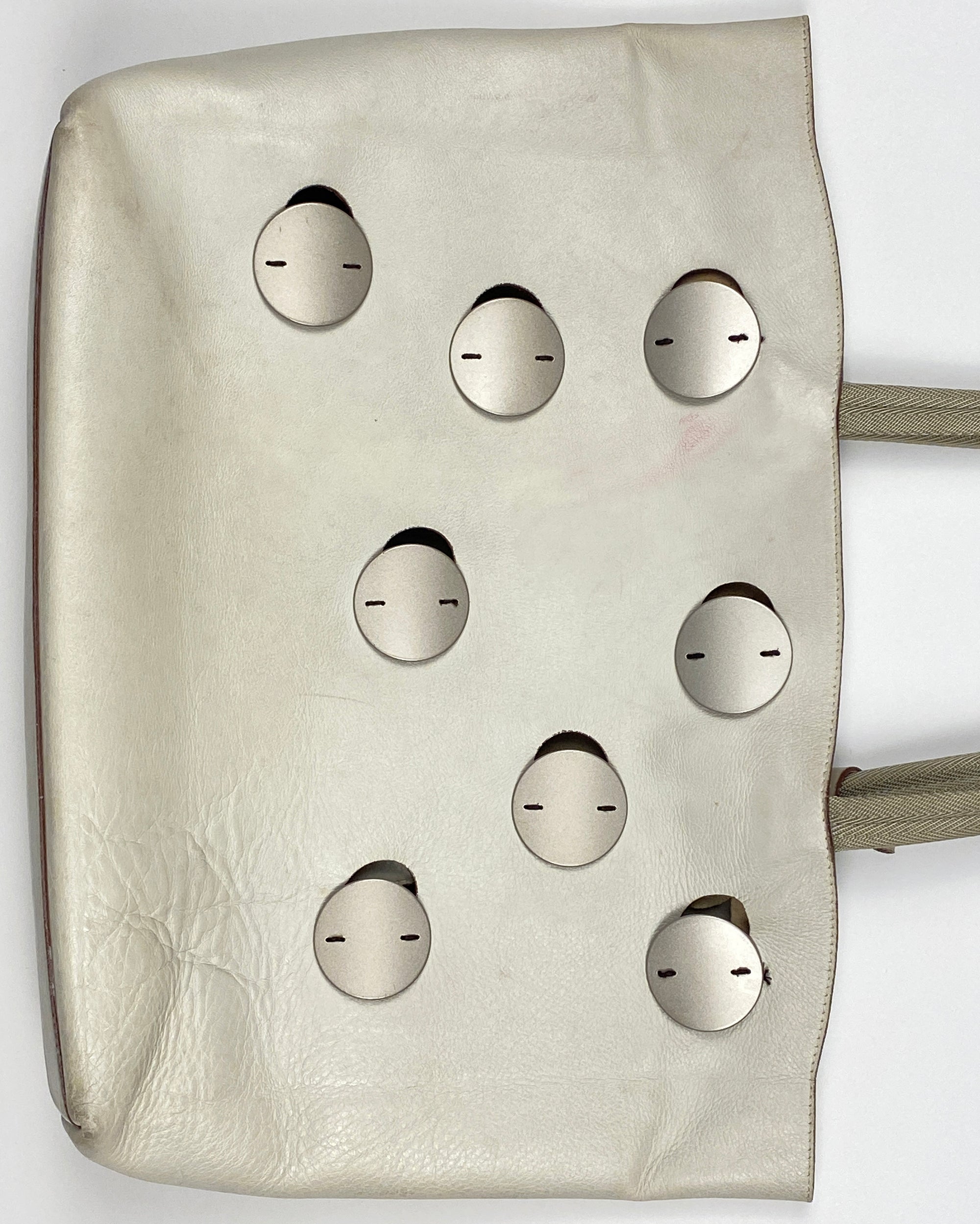 PRADA 2000 Grey Leather Tote Bag