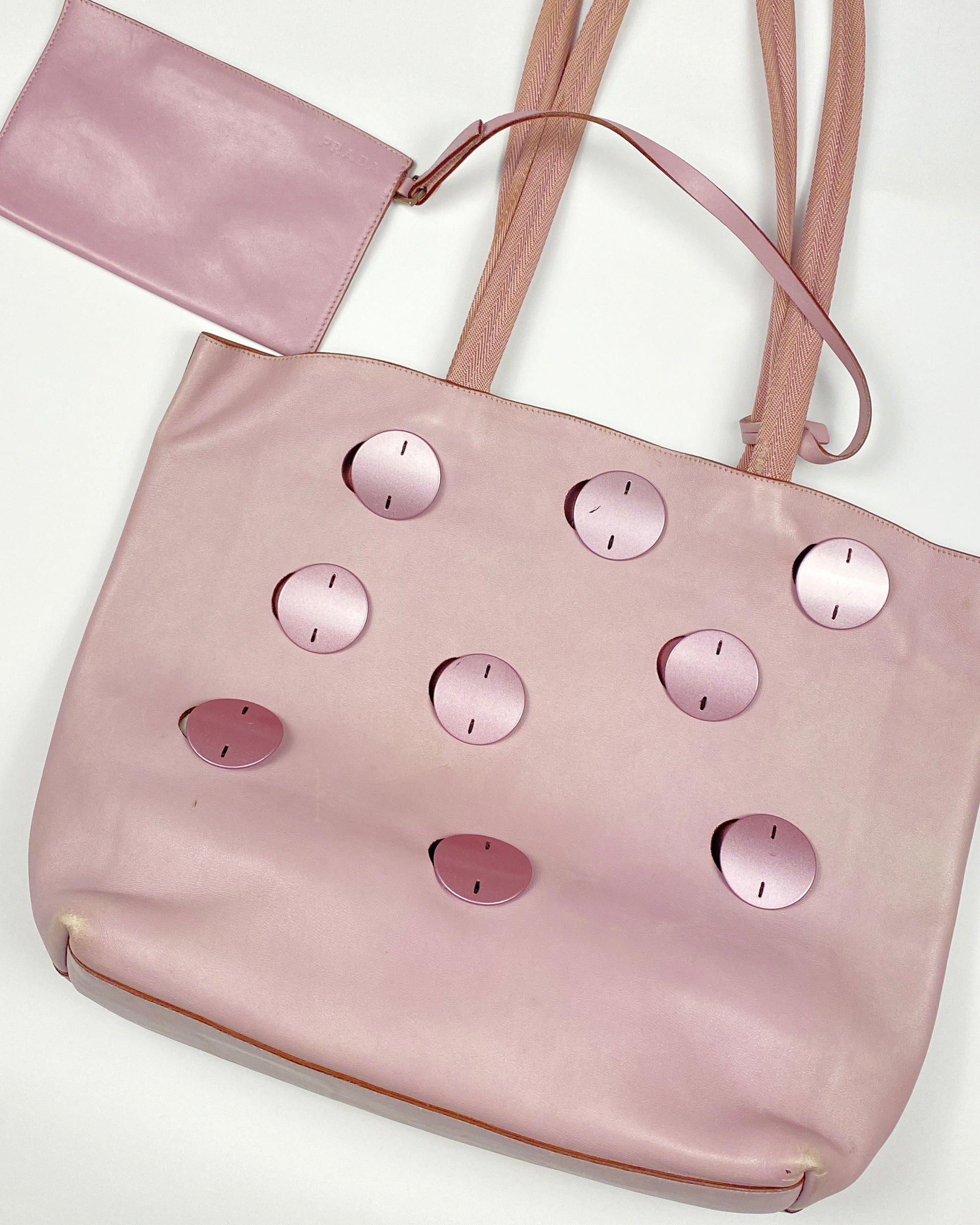 PRADA 2000 Pink Leather Tote Bag