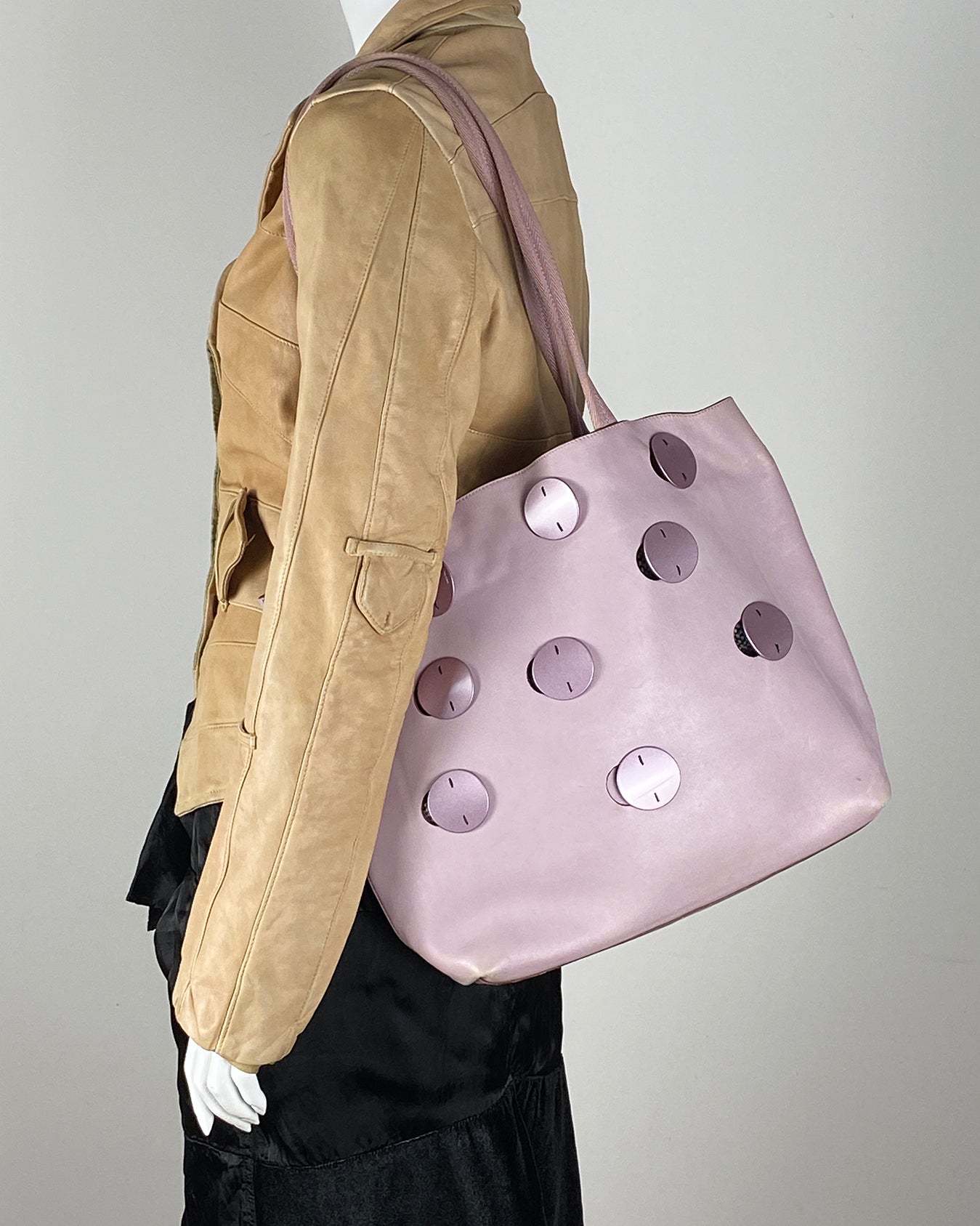 PRADA 2000 Pink Leather Tote Bag