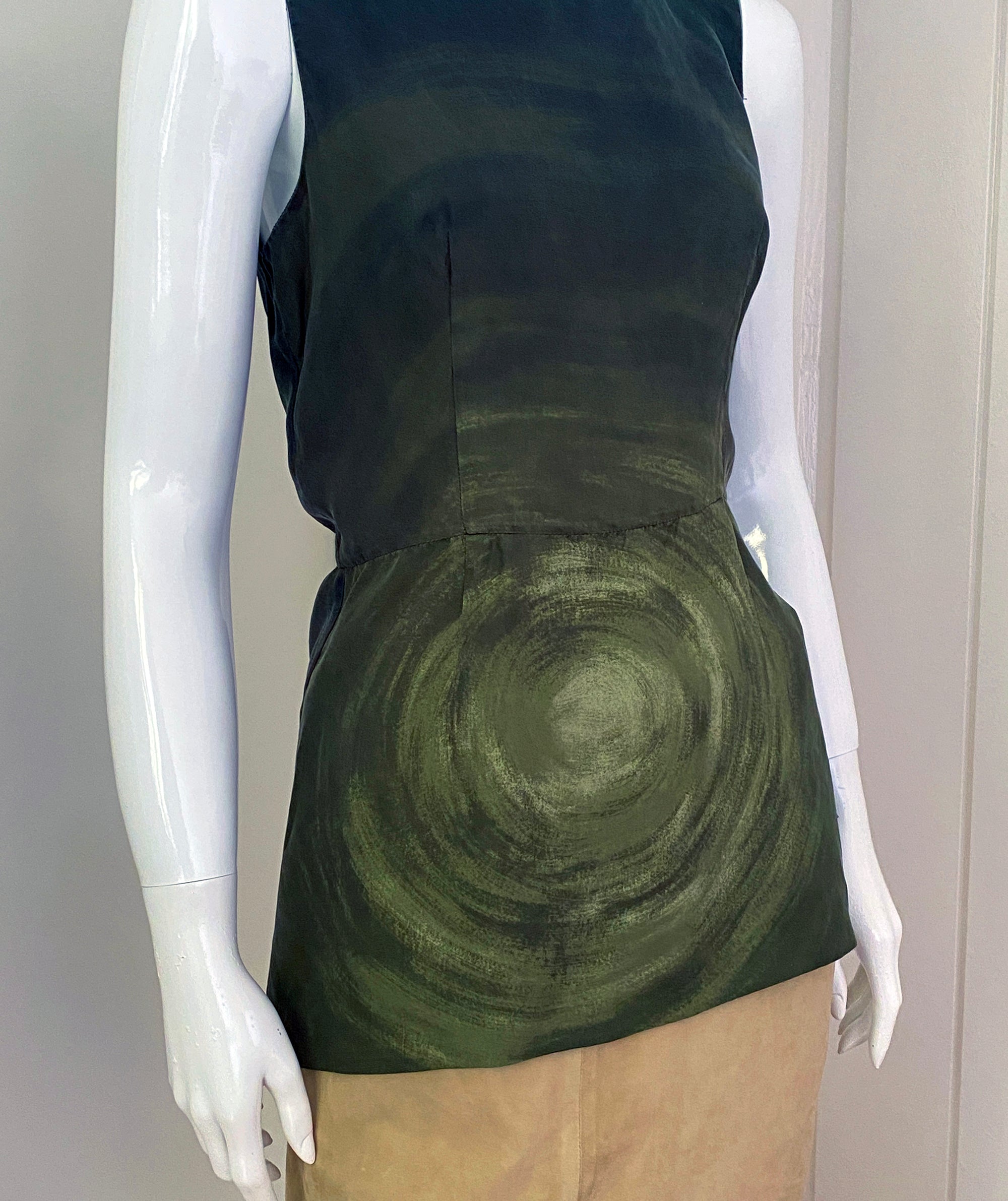 PRADA FW2003 Silk Spiral Top XS/S
