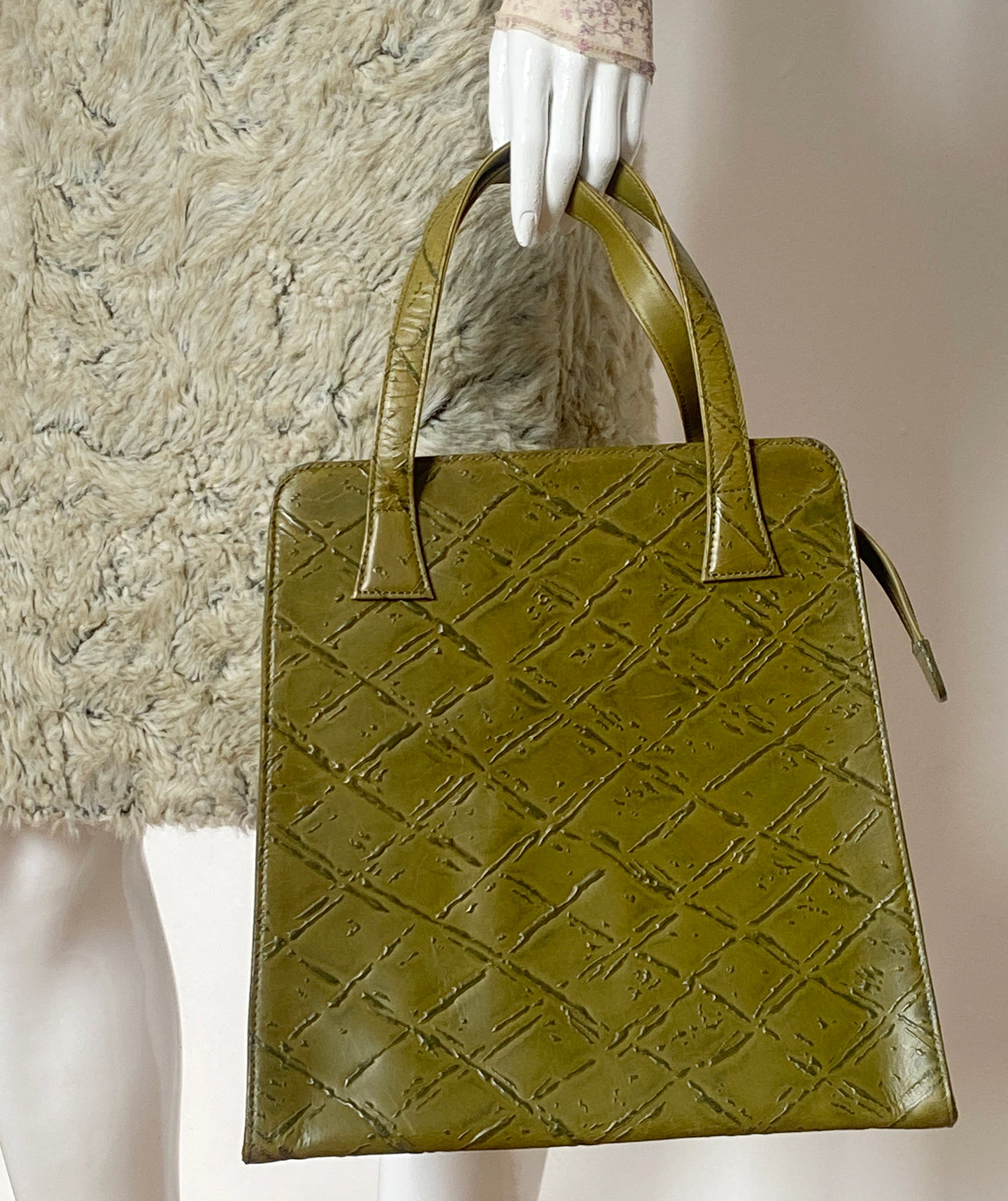 ROMEO GIGLI Leather & Silk Handbag