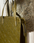ROMEO GIGLI Leather & Silk Handbag
