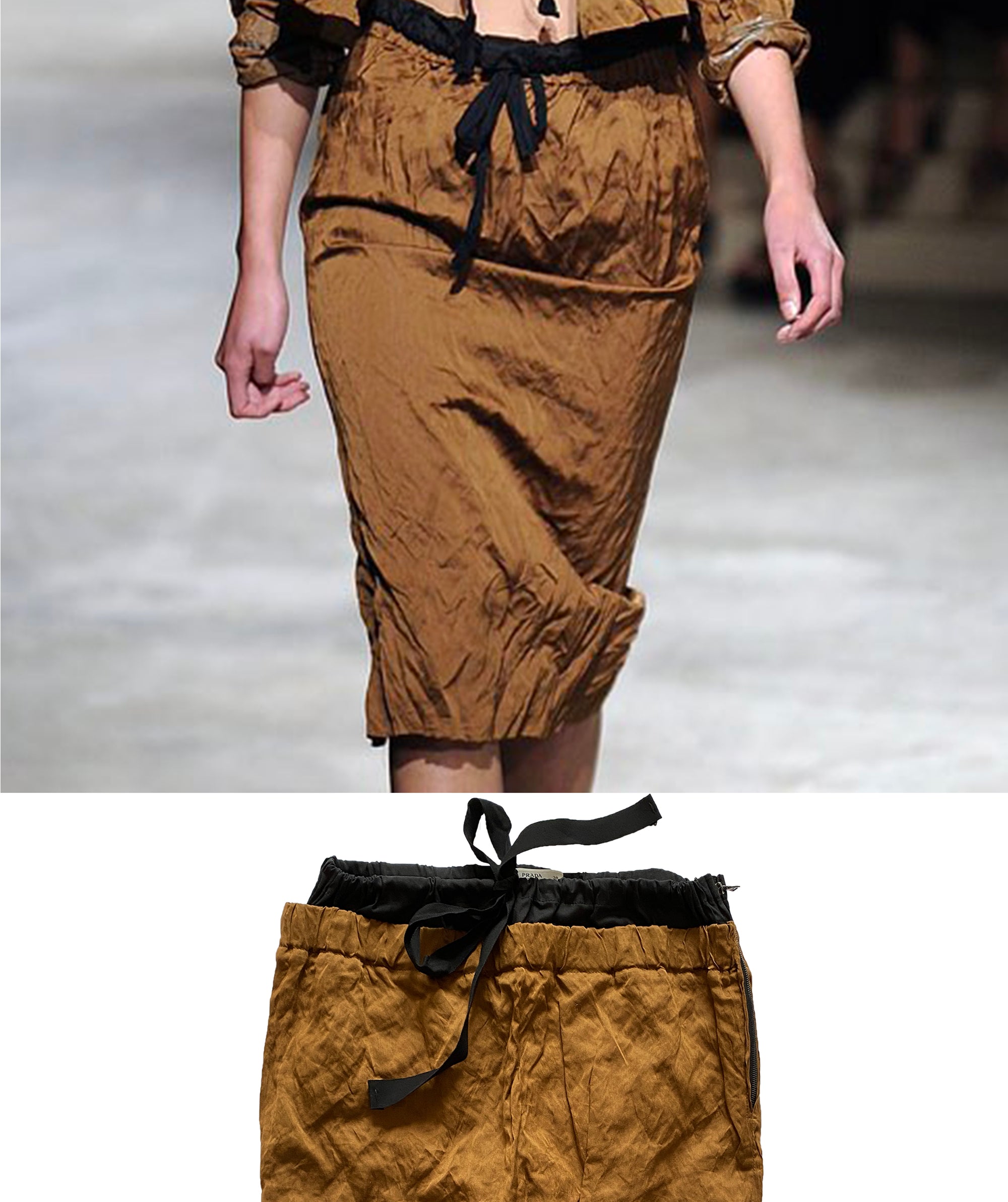 PRADA SS2009 Bronze Pencil Skirt XS