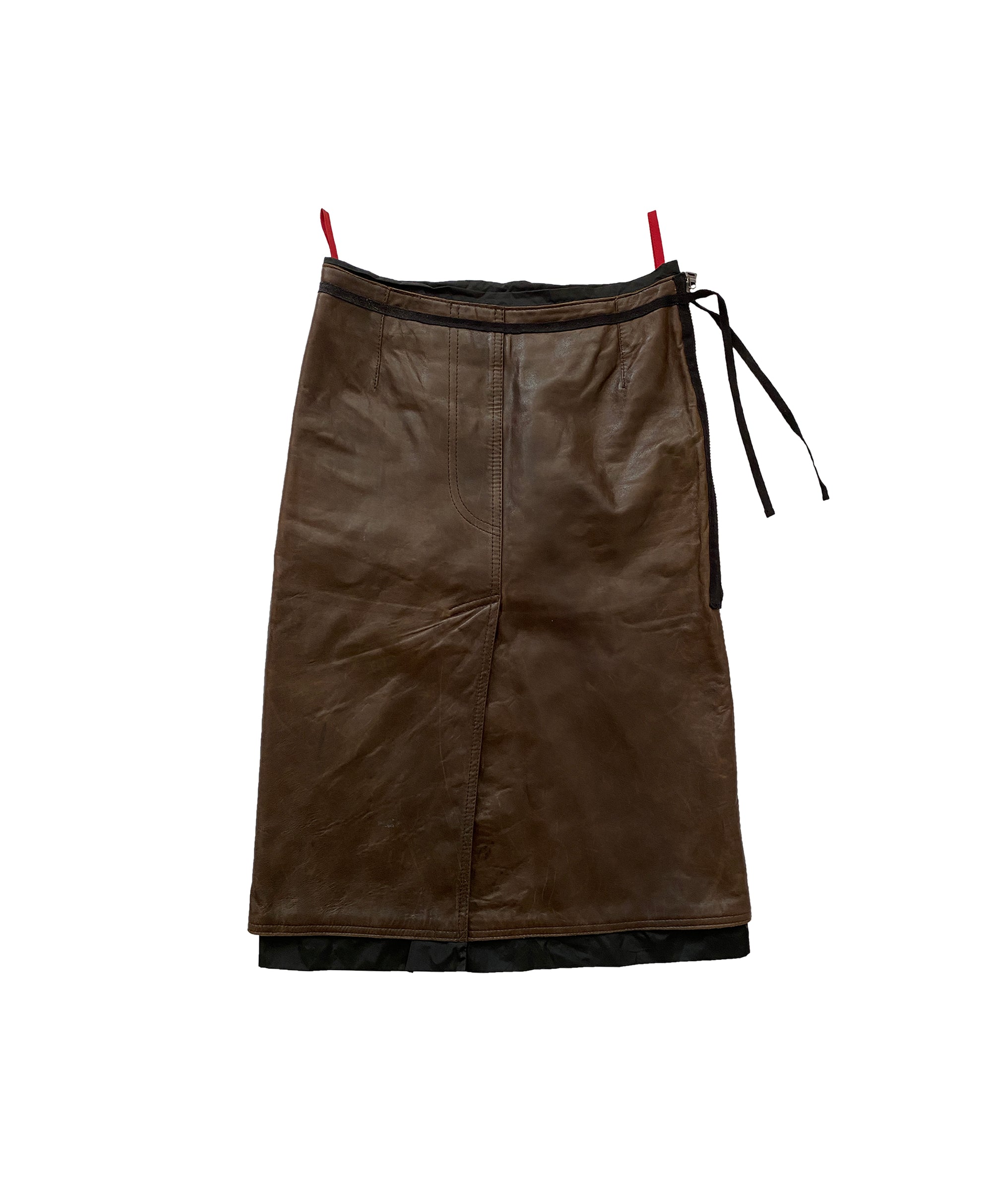 PRADA FW 1999 Leather Nylon Skirt S