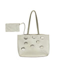 PRADA 2000 Grey Leather Tote Bag