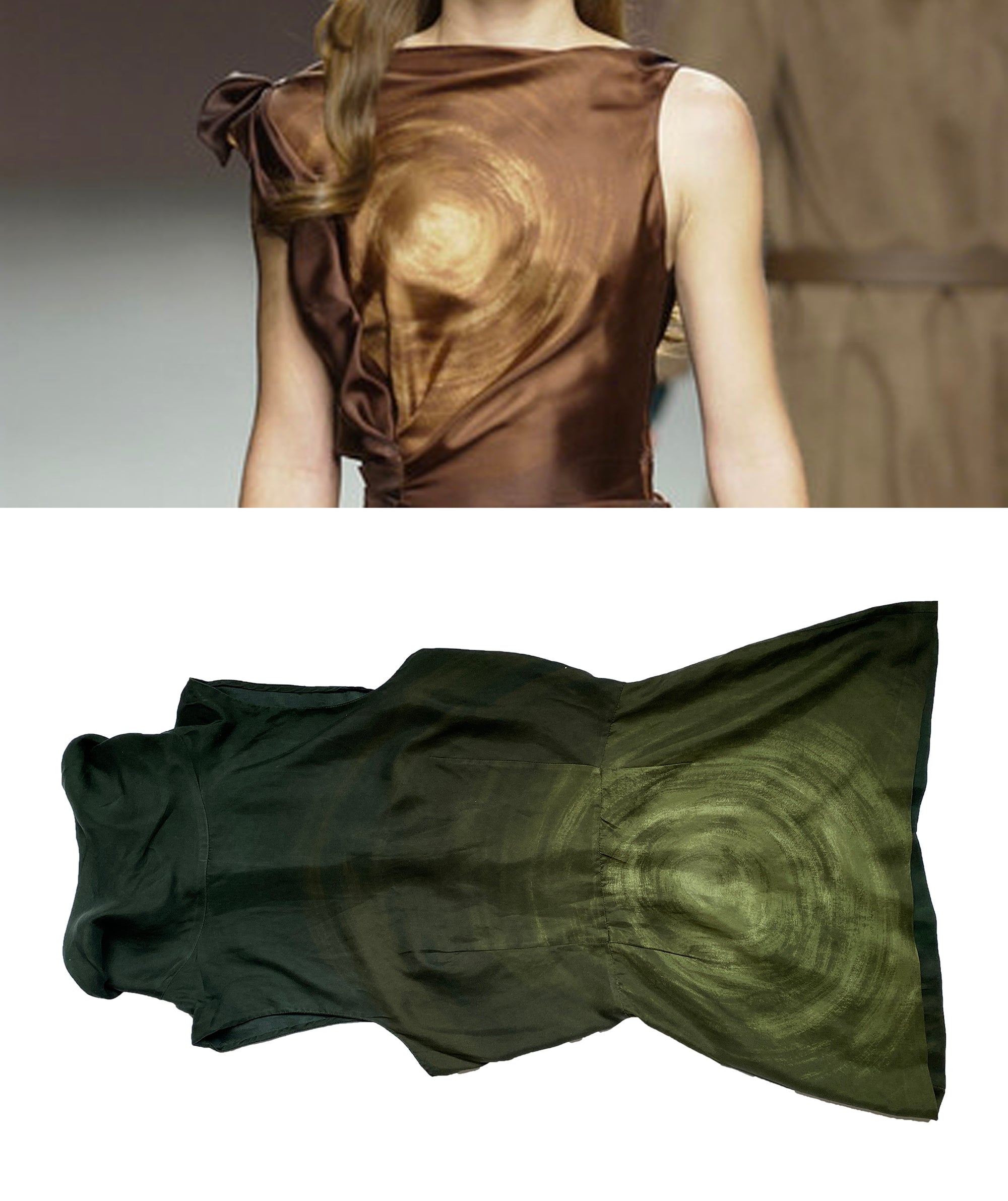PRADA FW2003 Silk Spiral Top XS/S
