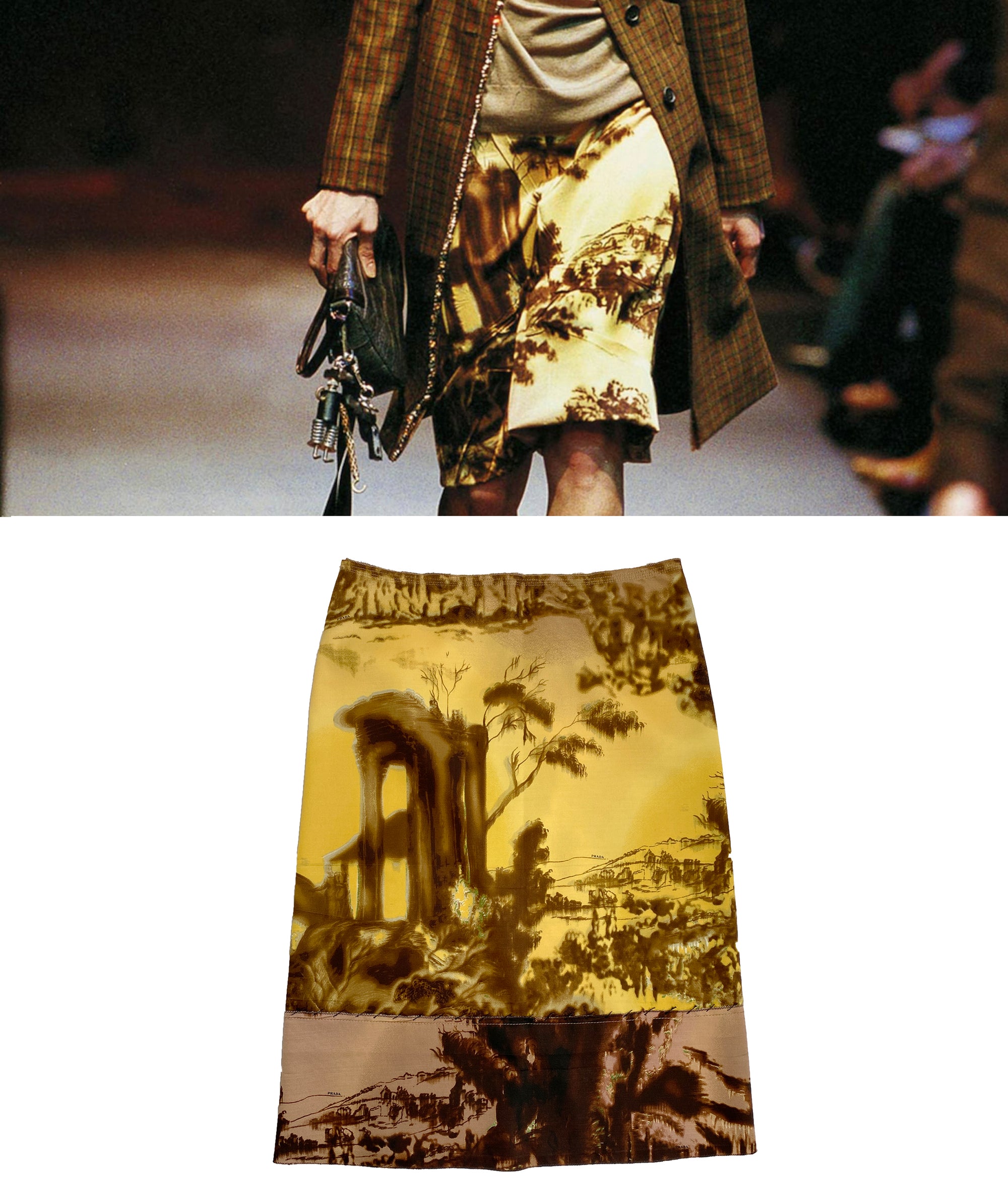PRADA FW2004 Silk Skirt S