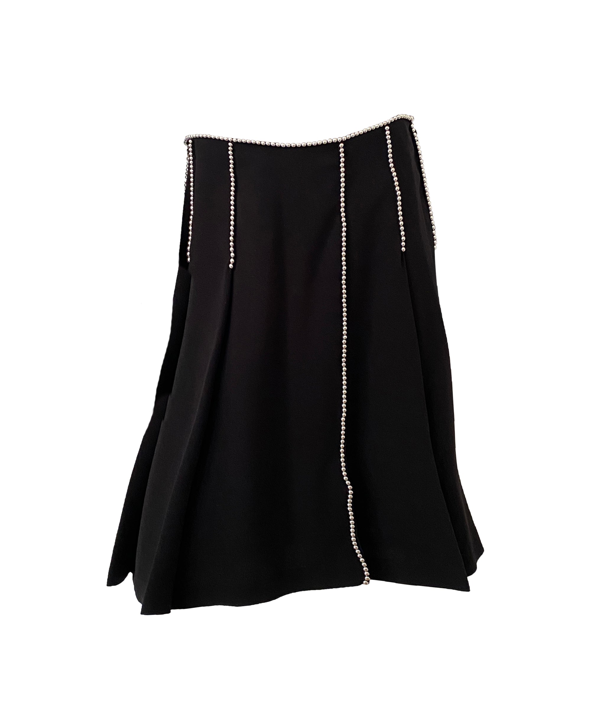 JEAN PAUL GAULTIER Silver Appliqué Skirt M