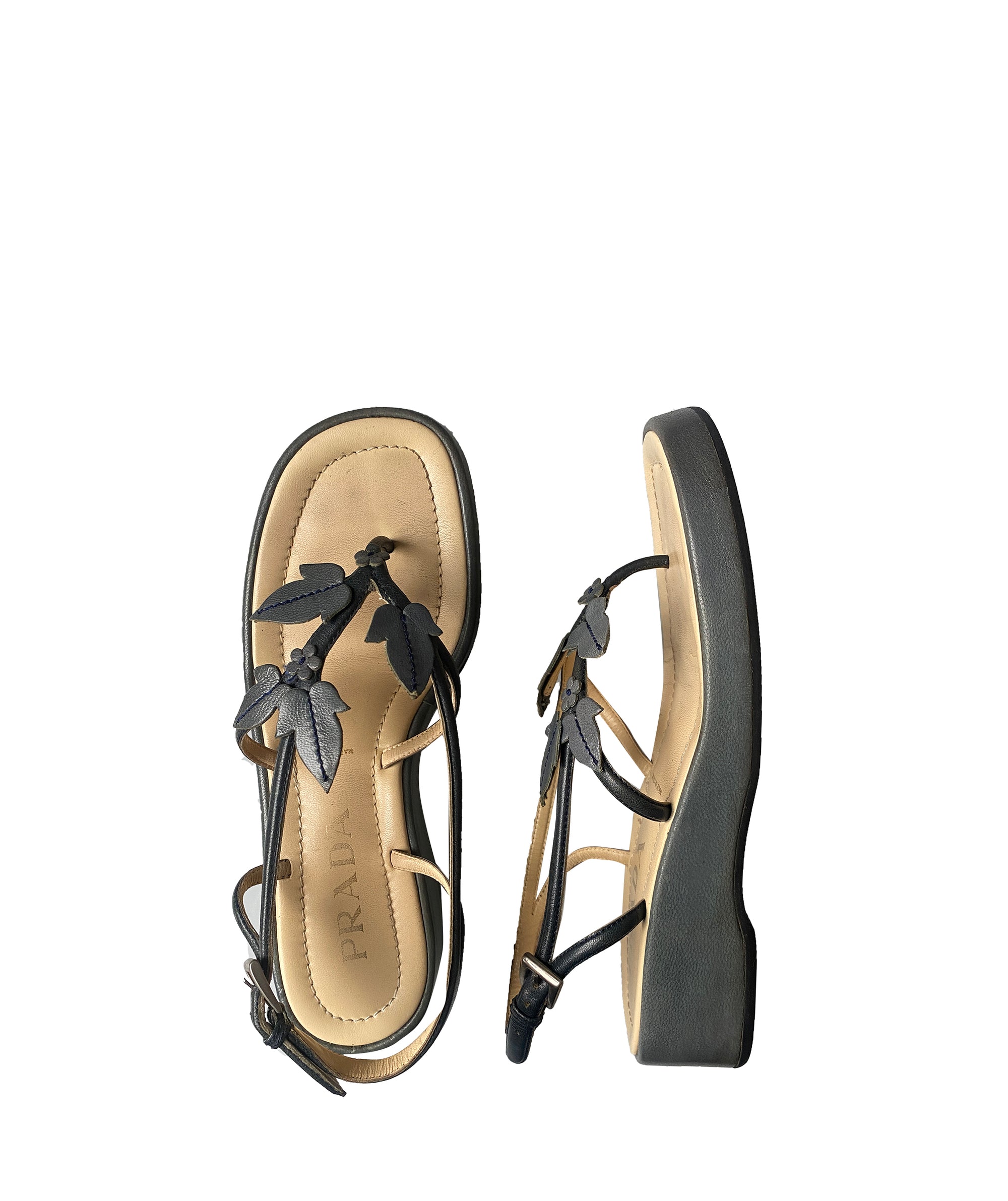PRADA SS1997 Leaves Sandals 37