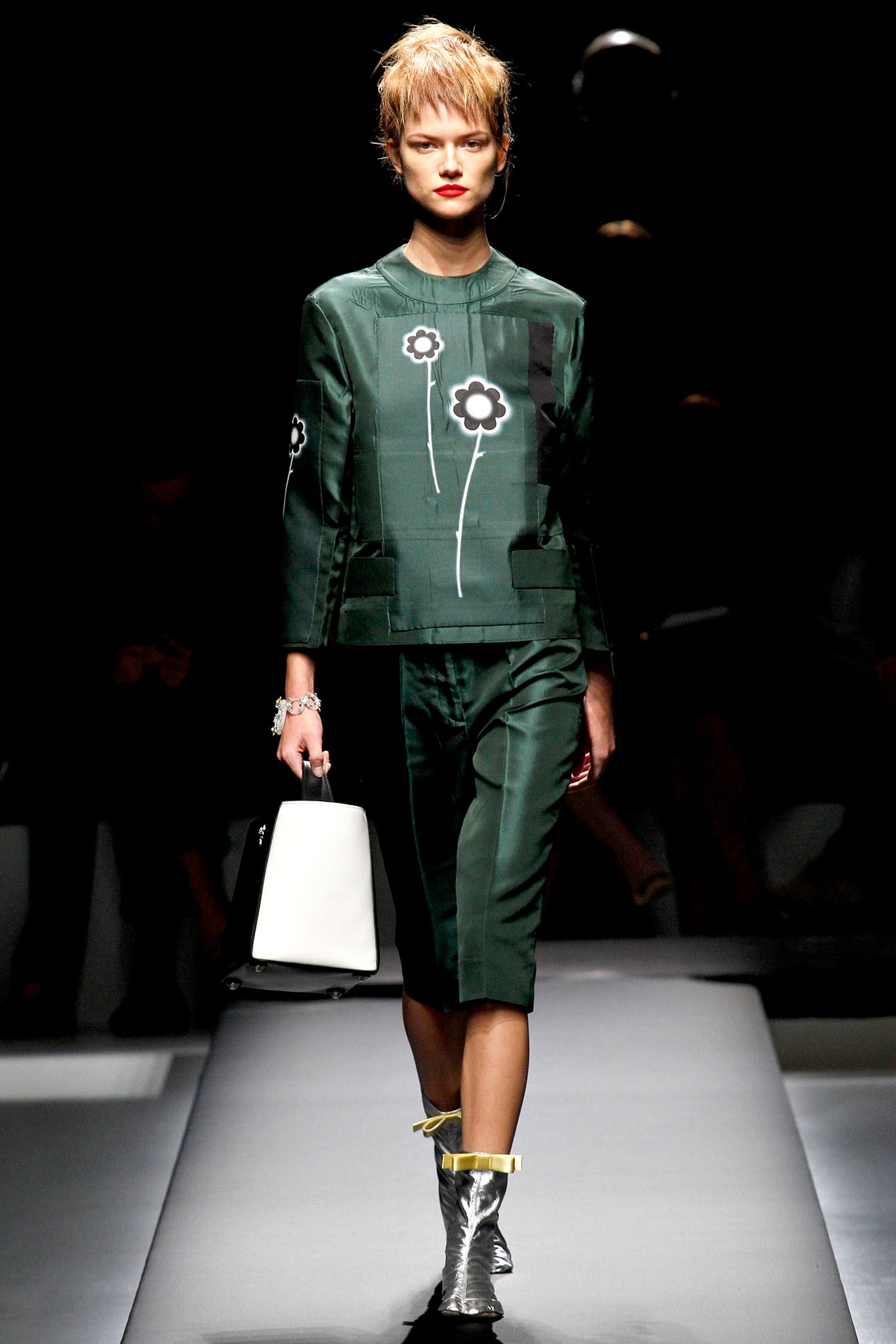 PRADA SS2013 Silk Flower Skirt S