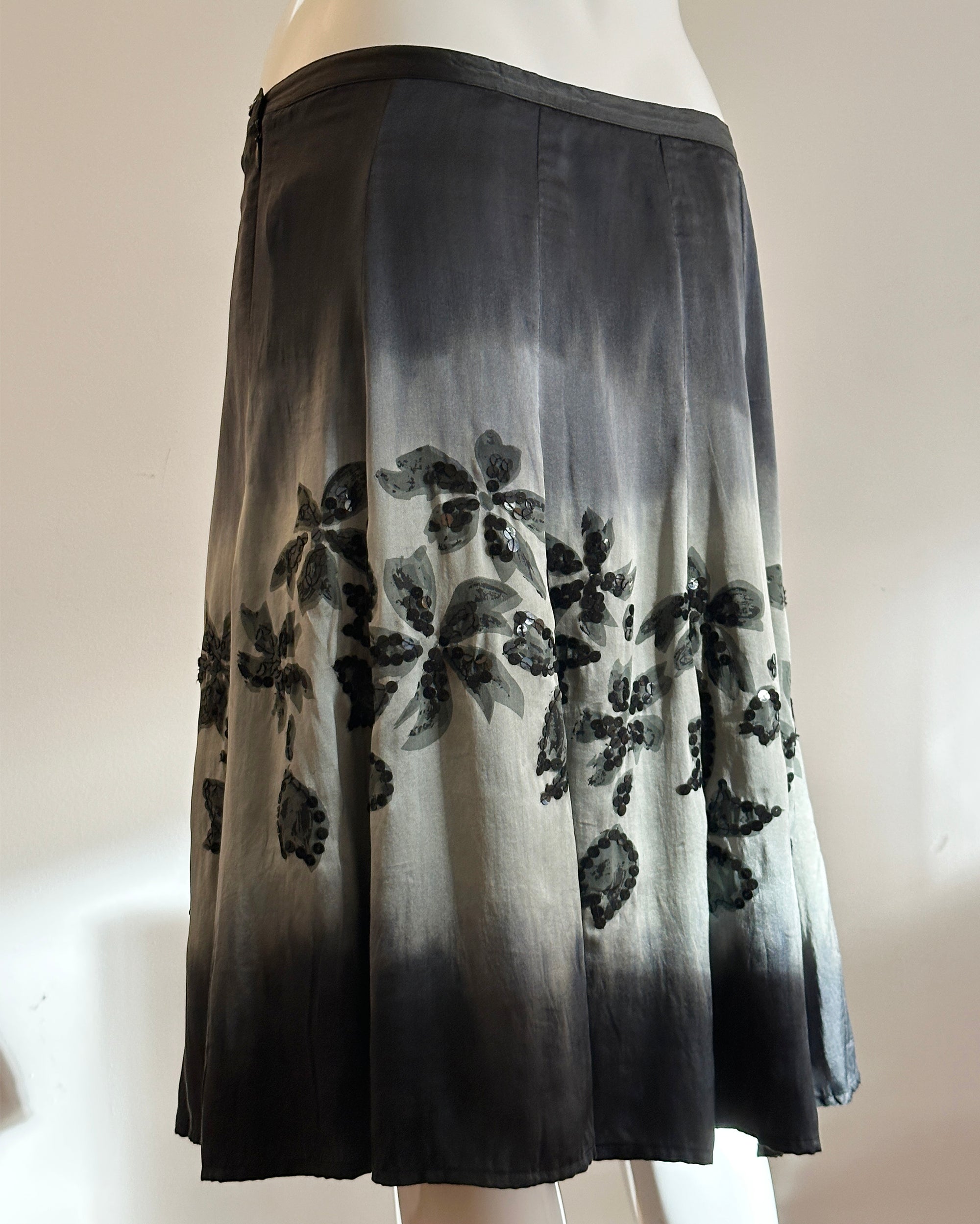 CHRIS JANSSENS Silk Sequin Skirt M