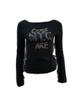 Black Long-Sleeve NYC Button Top S