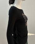 Black Long-Sleeve NYC Button Top S