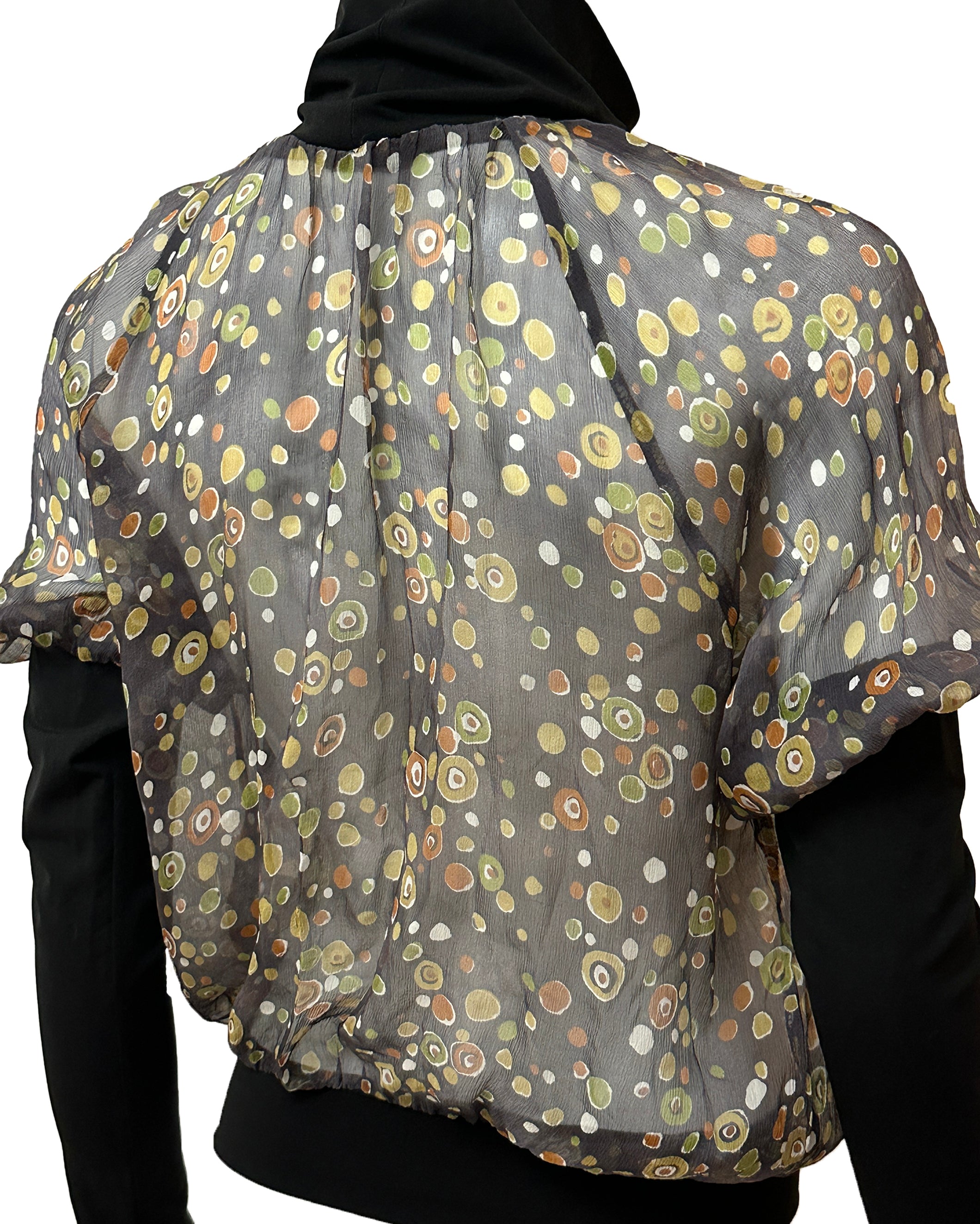 Sheer Silk Printed Blouse S/M