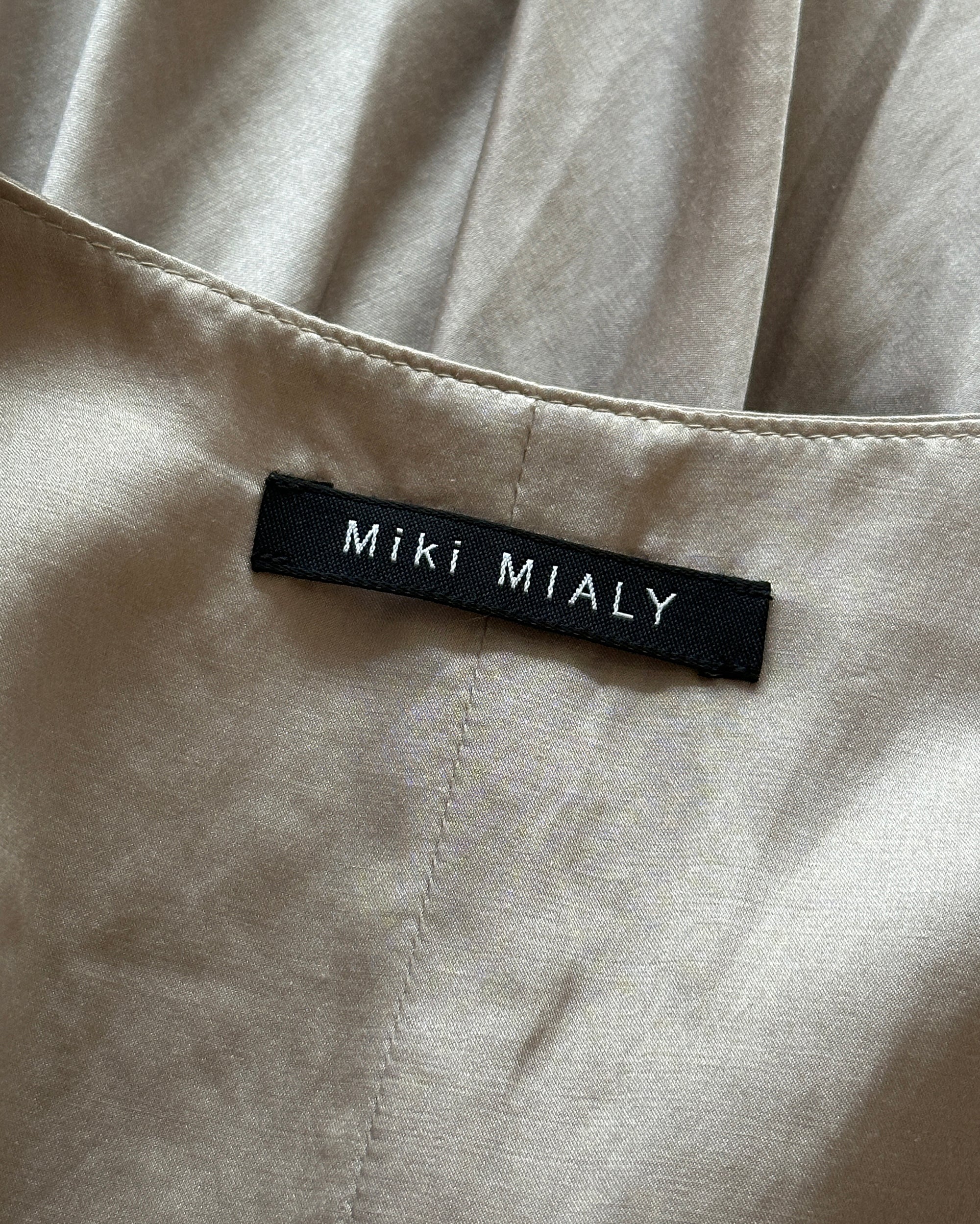 MIKI MIALY Embroidered Loops Silk Top M