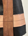 SPORTMAX Tri-Tone Leather Skirt XS/S