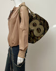 Number 8 Medium Fur Khaki Shoulder Bag