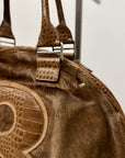 Number 8 Medium Fur Brown Shoulder Bag