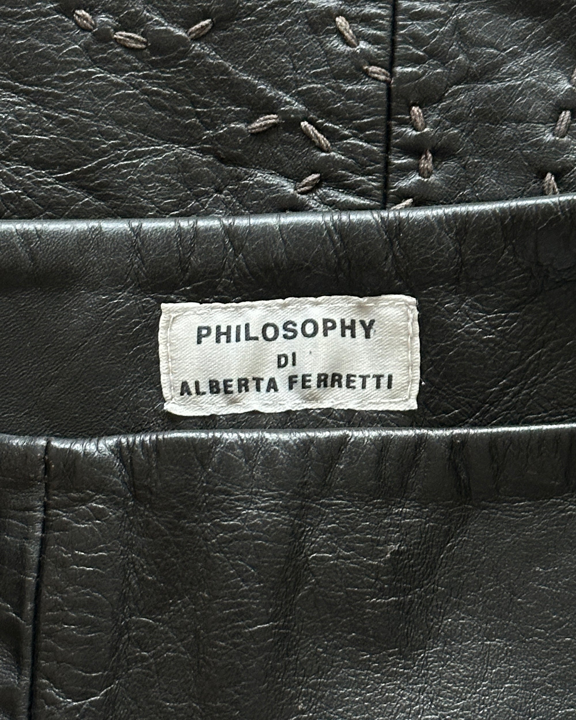 ALBERTA FEREETTI Leather Mini Skirt S